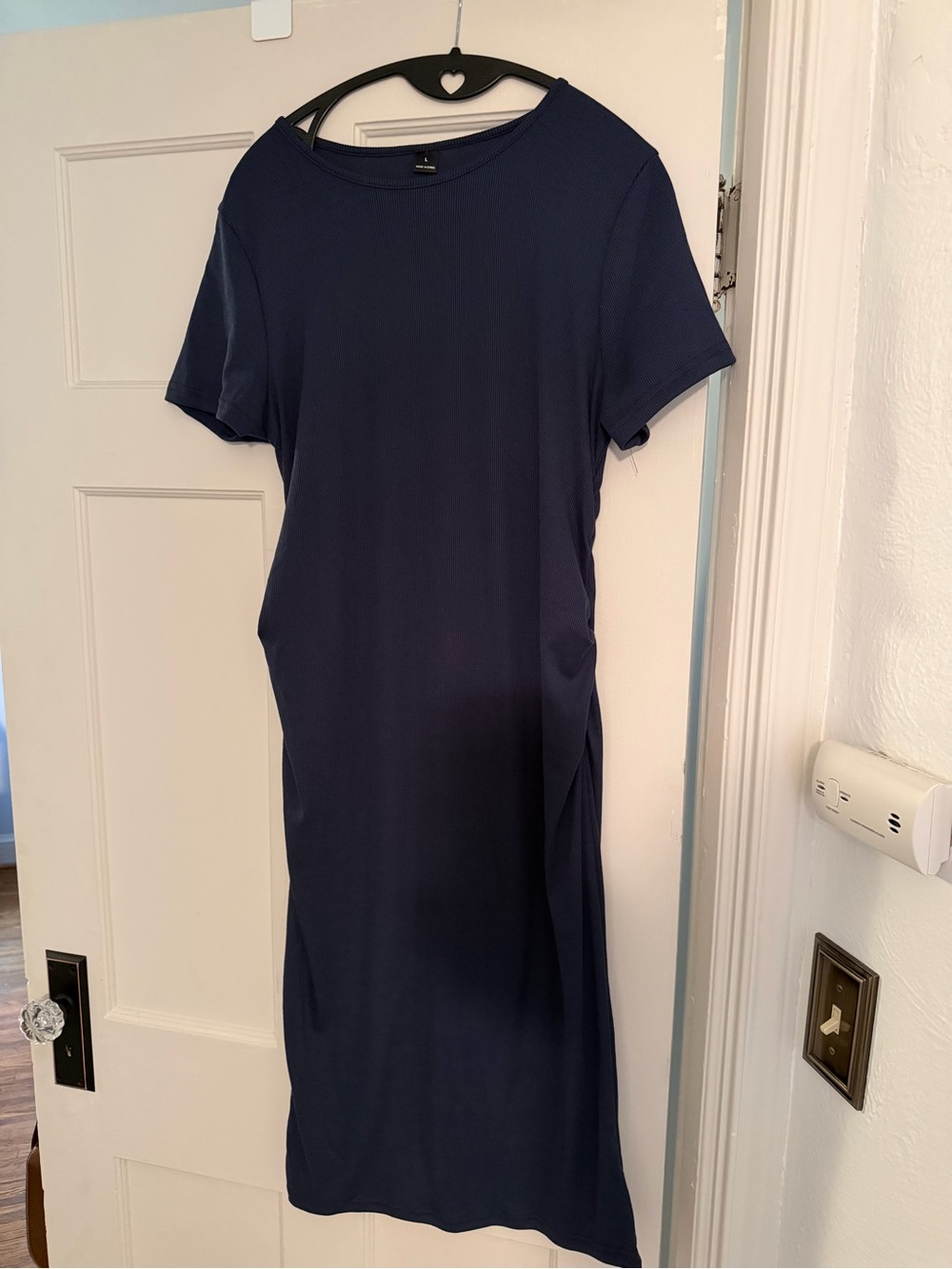 Maternity Women’s Navy Short-Sleeve Midi Dress Top